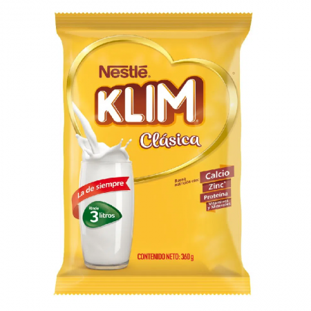 LECHE KLIM CLÁSICA BOLSA x 360 GRAMOS
