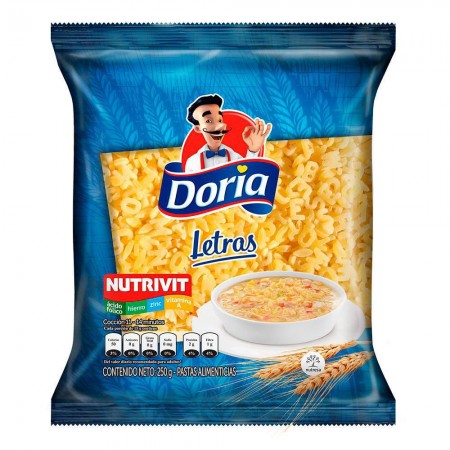 PASTA DORIA BOLSA X 250 GRAMOS LETRA