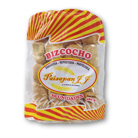 BIZCOCHO PAISAPAN BOLSA X 20 UNIDADES