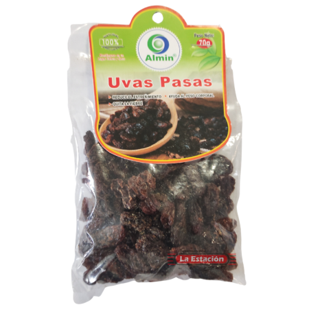 UVAS PASAS ALMIN SOBRE x 70 GRAMOS UVAS PASAS ALMIN SOBRE x 70 GRAMOS