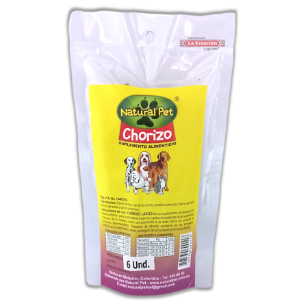 CHORIZO NATURAL PET BOLSA x 6 UNIDADES