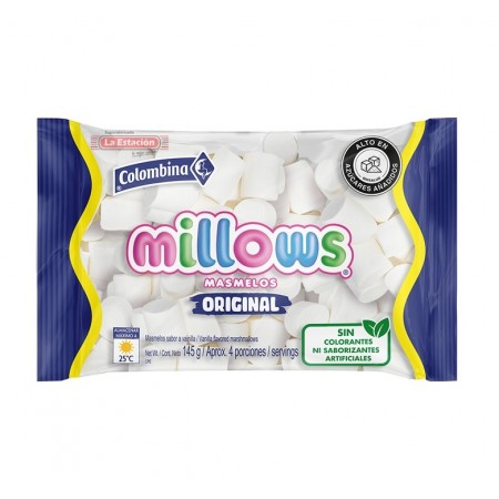 MASMELO MILLOWS COLOMBINA BLANCO x 145 g