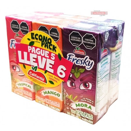 REFRESCO FRESKY TETRA x 200 ML x 6...