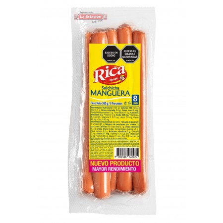 SALCHICHA MANGUERA RICA PAQUETE X 8...