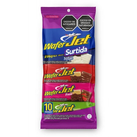 GALLETA WAFER JET SURTIDA x 10 UNIDADES