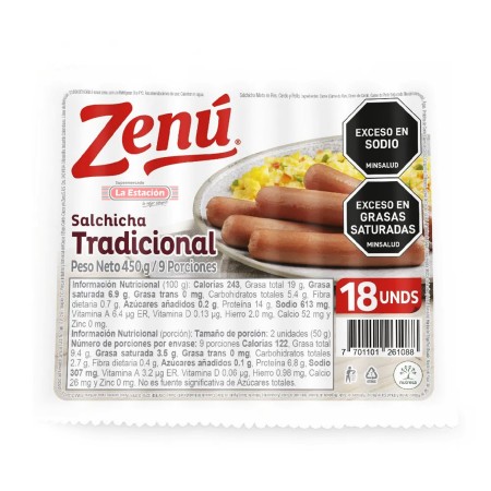 SALCHICHA TRADICIONAL ZENÚ PAQUETE x...