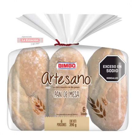 PAN ARTESANO MESA BIMBO PAQUETE X 6...