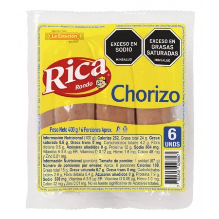 CHORIZO RICA CERDO PAQUETE x 400 g