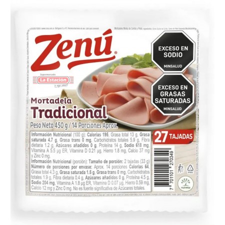 MORTADELA TRADICIONAL ZENÚ PAQUETE x...