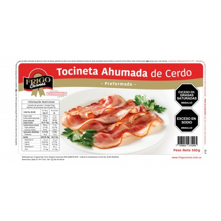 TOCINETA AHUMADA FRIGOCARNES X 500... TOCINETA AHUMADA FRIGOCARNES X 500...