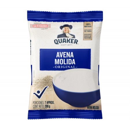 AVENA QUAKER MOLIDA BOLSA X 200 GRAMOS