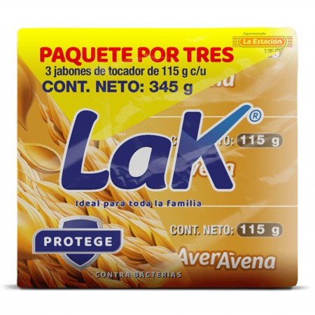 JABÓN LAK ANTIBACTERIAL AVENA x 3...