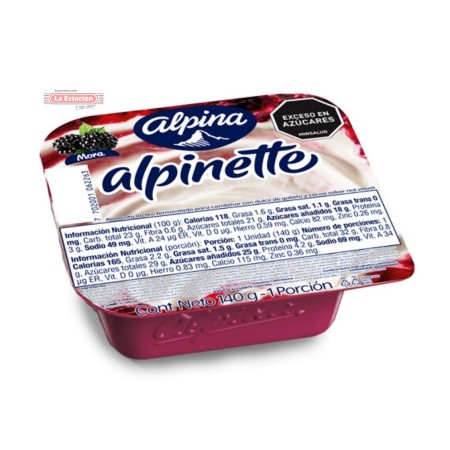 POSTRE ALPINETE POTE X 140 GRAMOS MORA