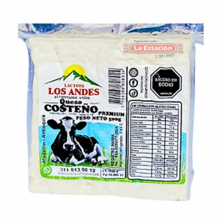 QUESO COSTEÑO LÁCTEOS LOS ANDES X 500...