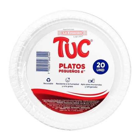 PLATO TUC PLÁSTICO PEQUEÑO PAQUETE X...