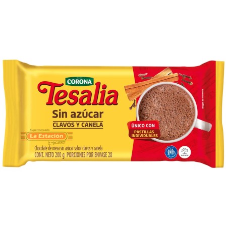 CHOCOLATE TESALIA PAQUETE x 200 GRAMOS